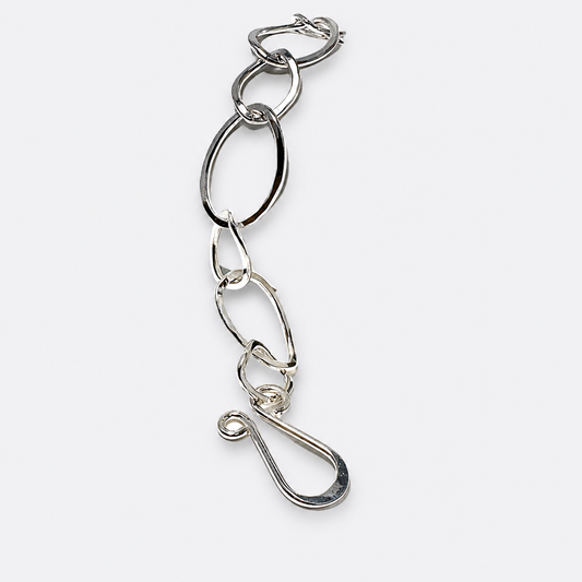 Hammered Oval Chain Bracelet
