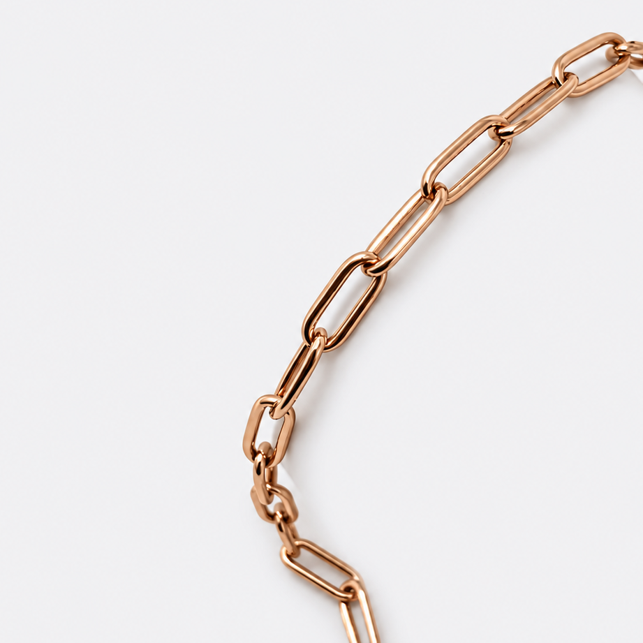 Rose Gold Paperclip Chain Bracelet