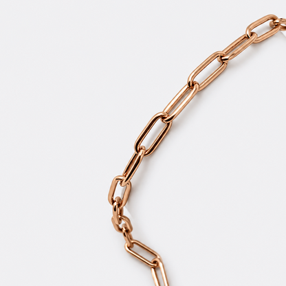 Rose Gold Paperclip Chain Bracelet