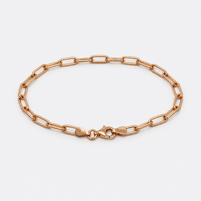 VILOS rose gold paperclip chain bracelet full view