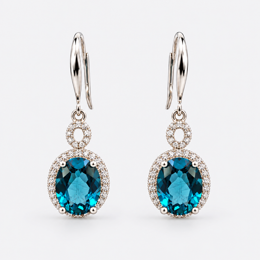 London Blue Topaz Drop Earrings
