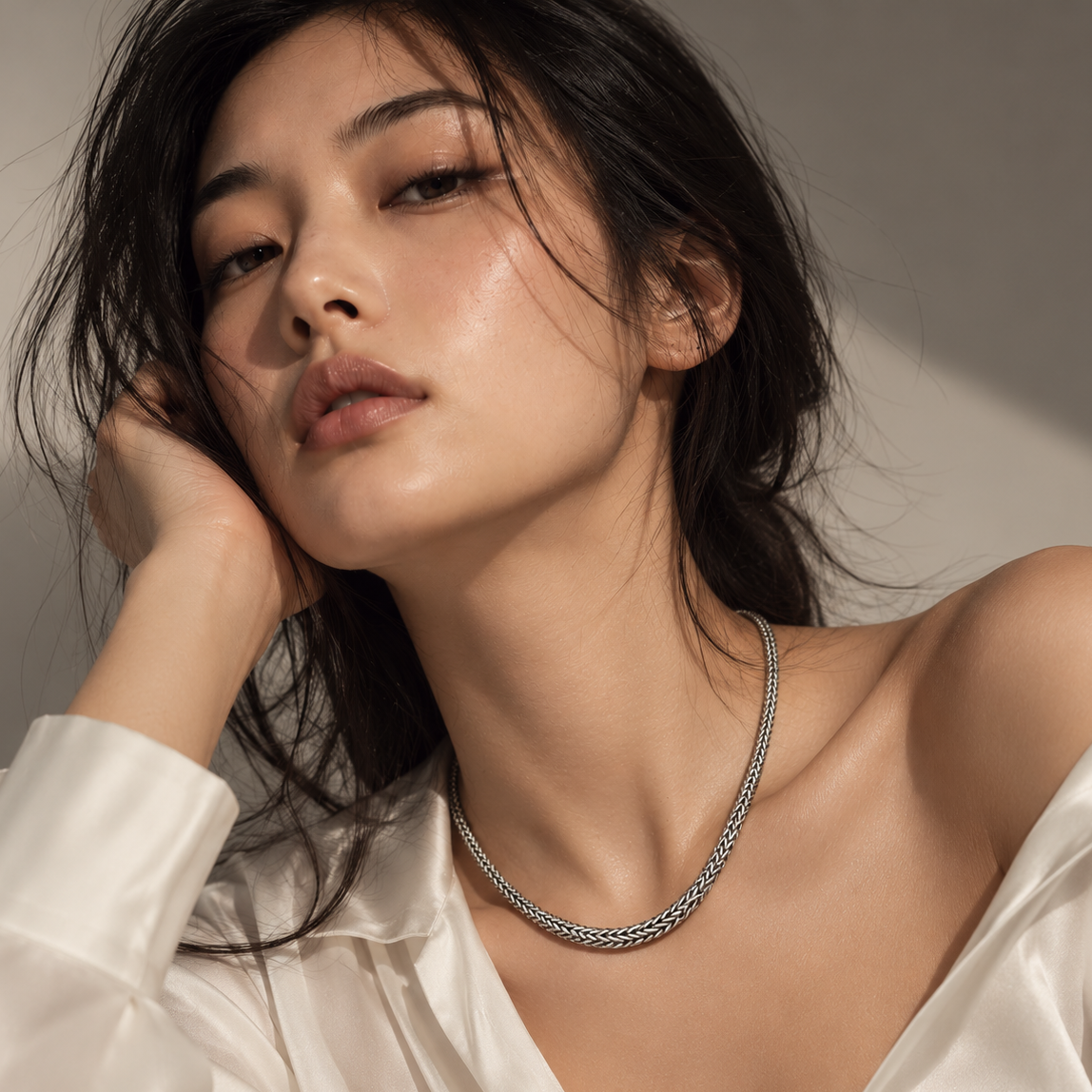 Graduated Woven Chain Necklace