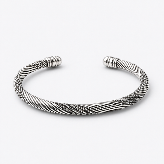 Patterned Cable Cuff Bracelet