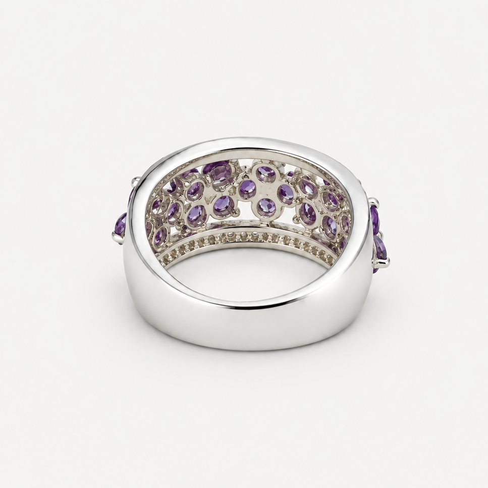 Amethyst Evening Band — filigree side view