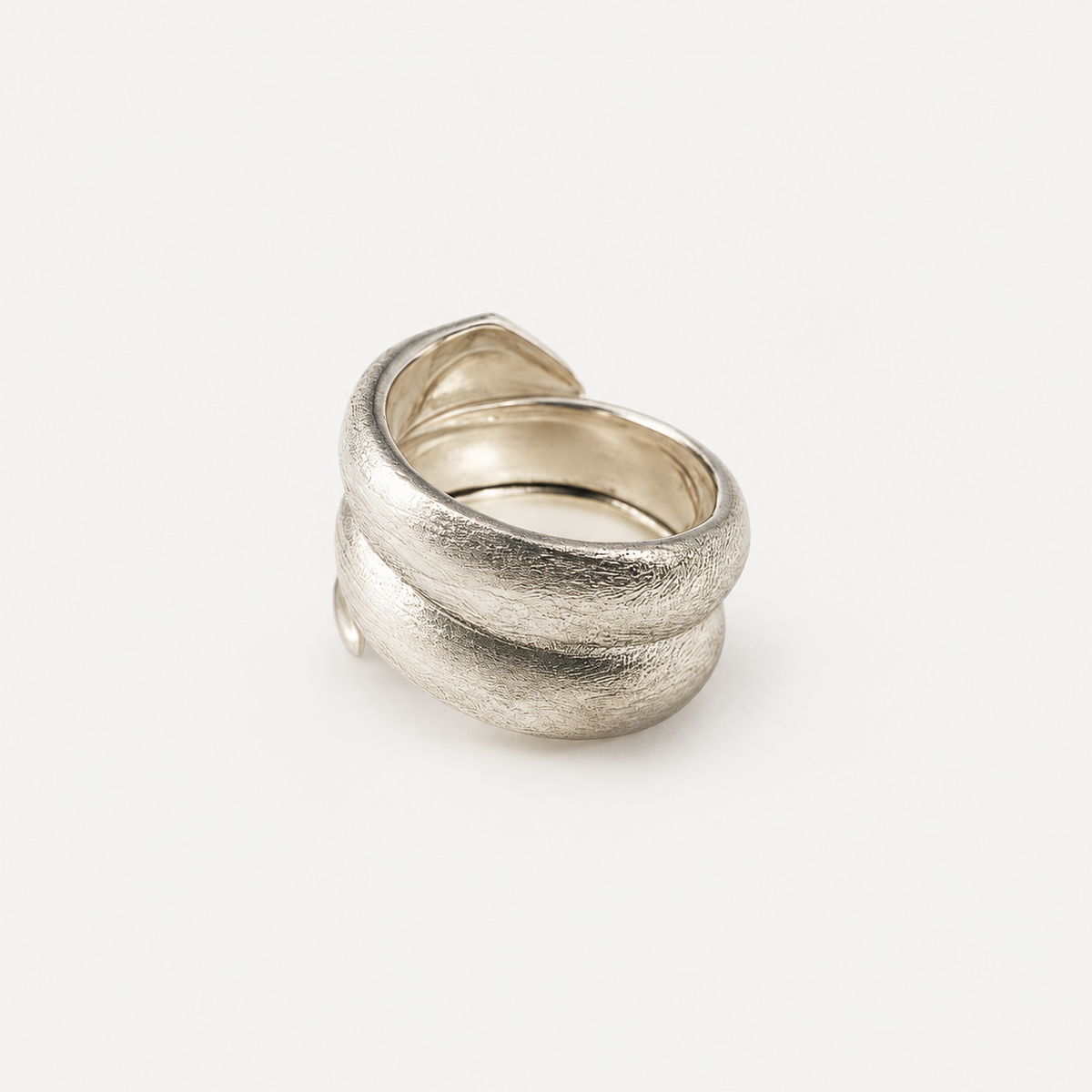 Brushed Sculpted Ring in Sterling Silver .925