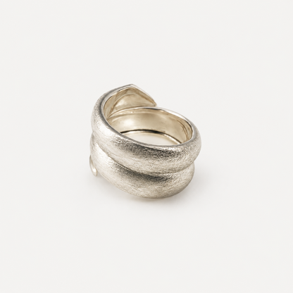 Brushed Sculpted Ring in Sterling Silver .925