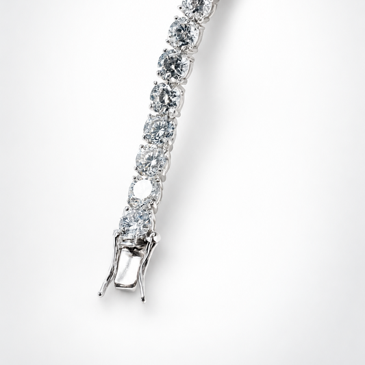 VILOS 5mm cubic zirconia tennis bracelet detail in sterling silver