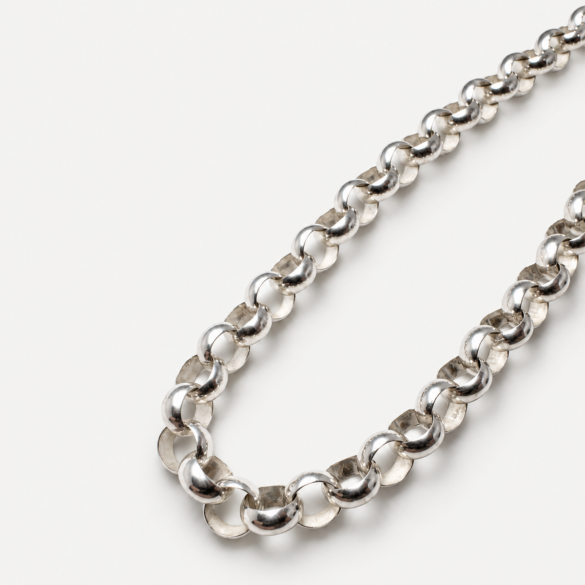 Flat Cable Necklace in Sterling Silver .925
