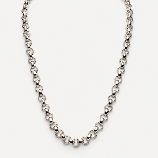 Flat Cable Necklace link detail in Sterling Silver .925