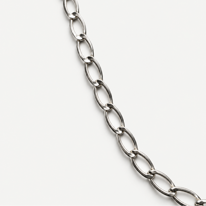 Oval Link Necklace in Sterling Silver .925, front view