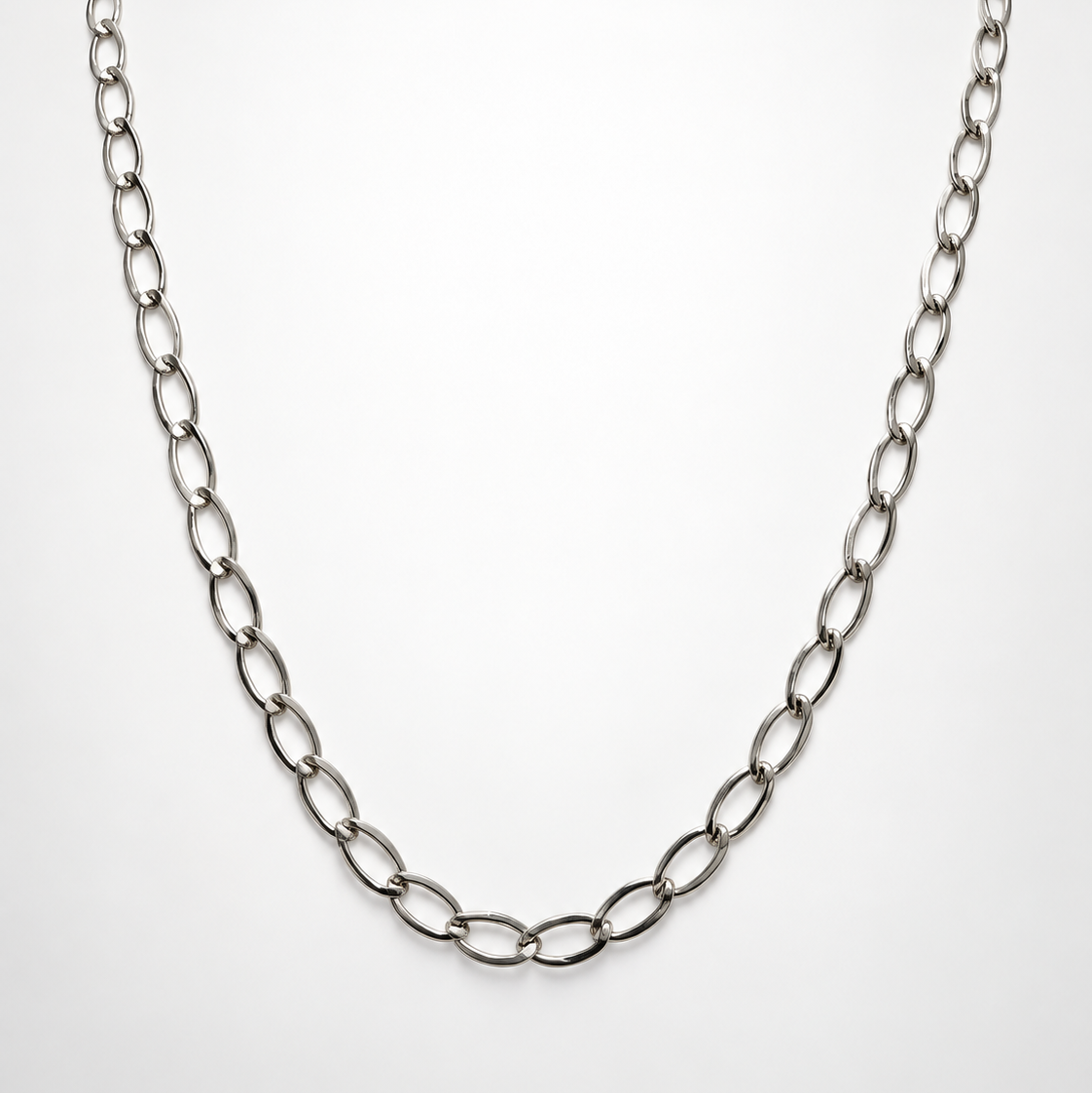 Oval Link Necklace in Sterling Silver .925, alternate view