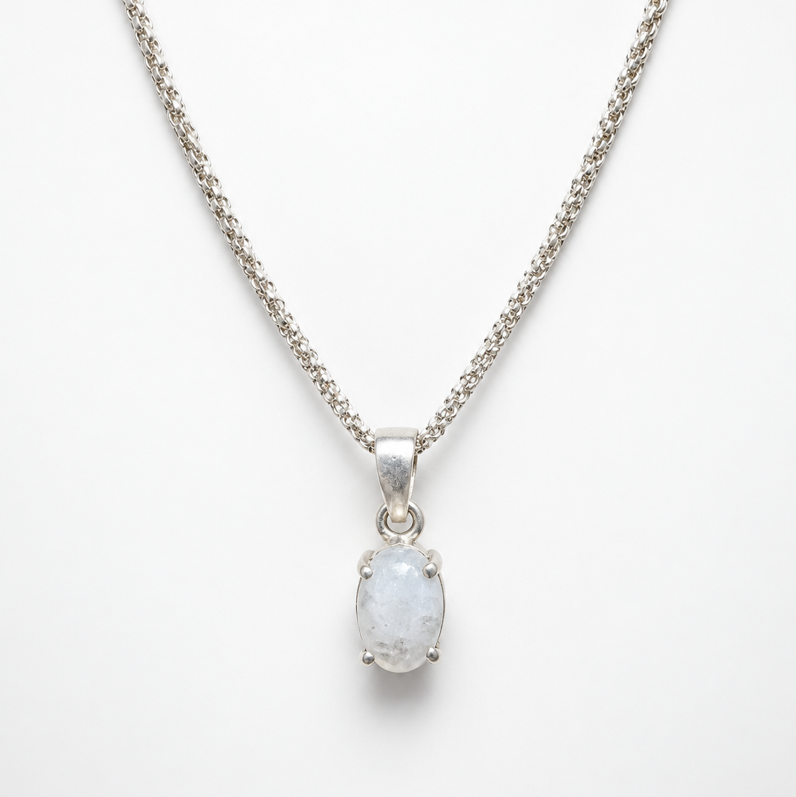 VILOS Oval Moonstone Pendant in sterling silver
