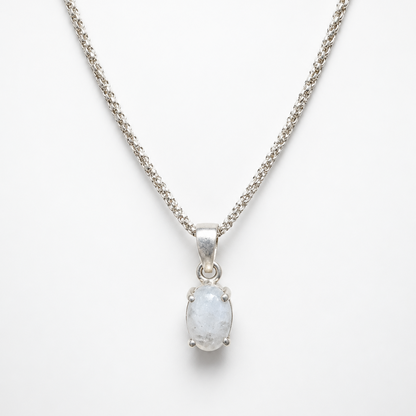 VILOS Oval Moonstone Pendant in sterling silver