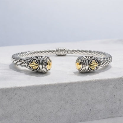 Hollow Cable Cuff Bracelet