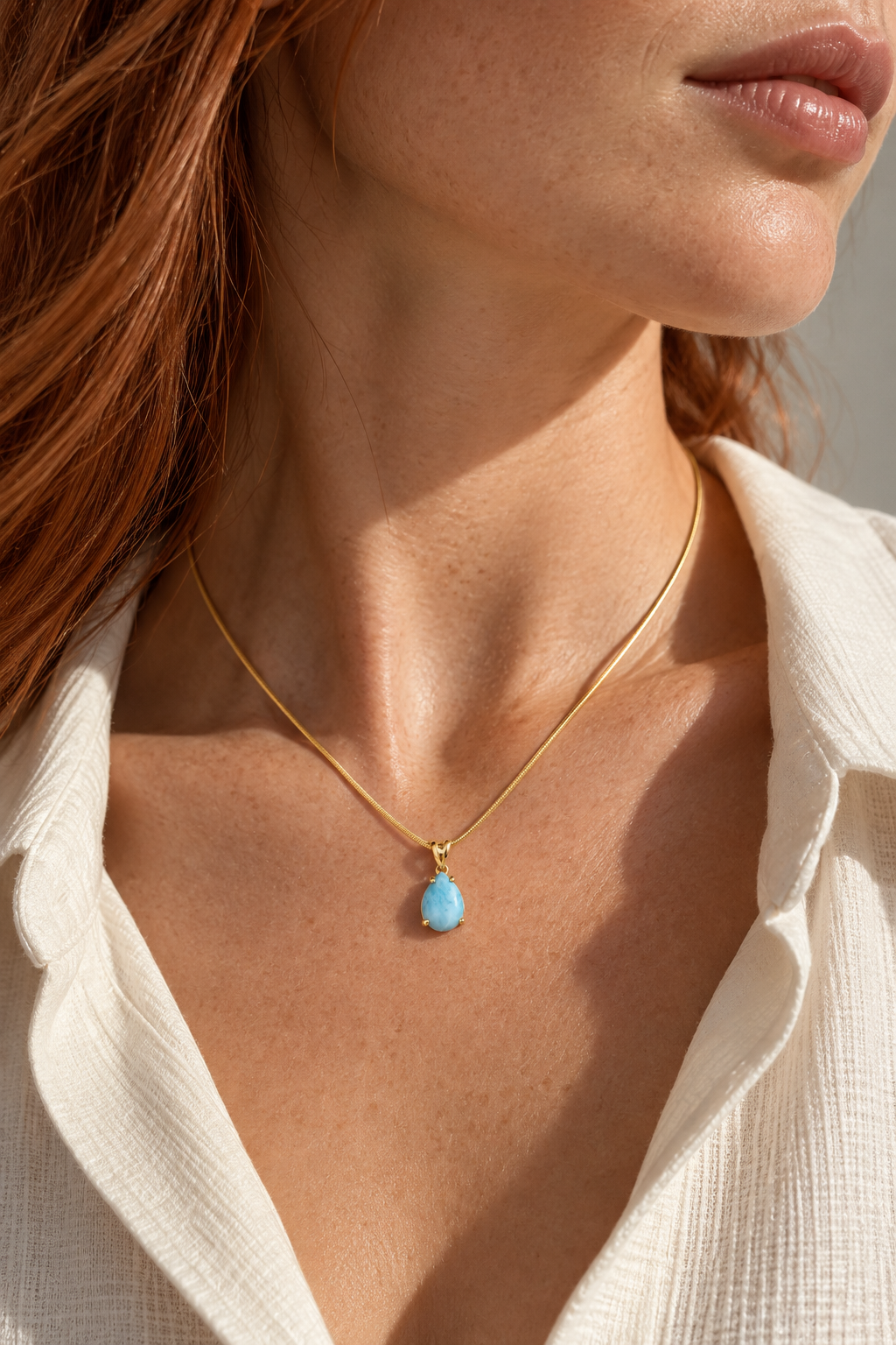 Solitaire Larimar Pendant