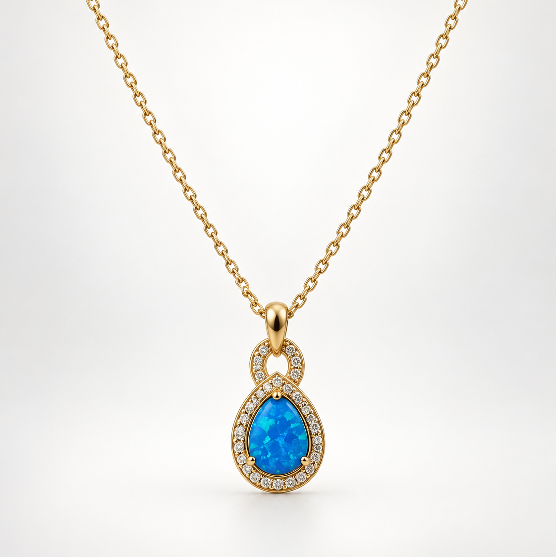 VILOS Shimmering Opalite Pendant in gold-plated sterling silver
