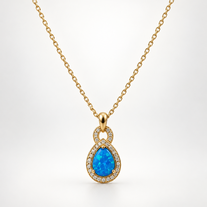 VILOS Shimmering Opalite Pendant in gold-plated sterling silver