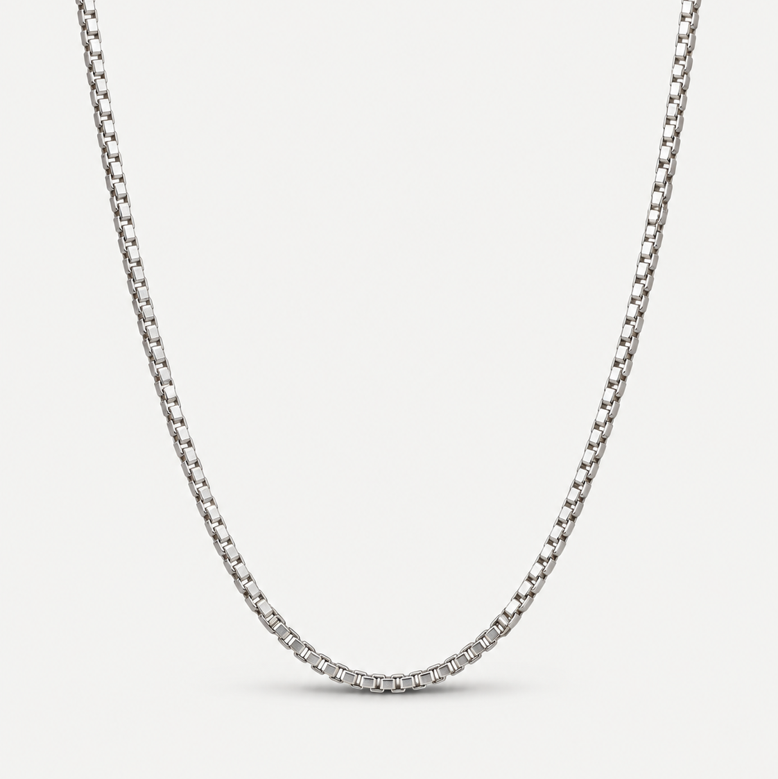 Signature Box Chain in Sterling Silver .925, front view