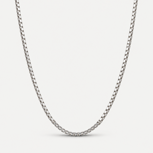 Signature Box Chain in Sterling Silver .925, front view