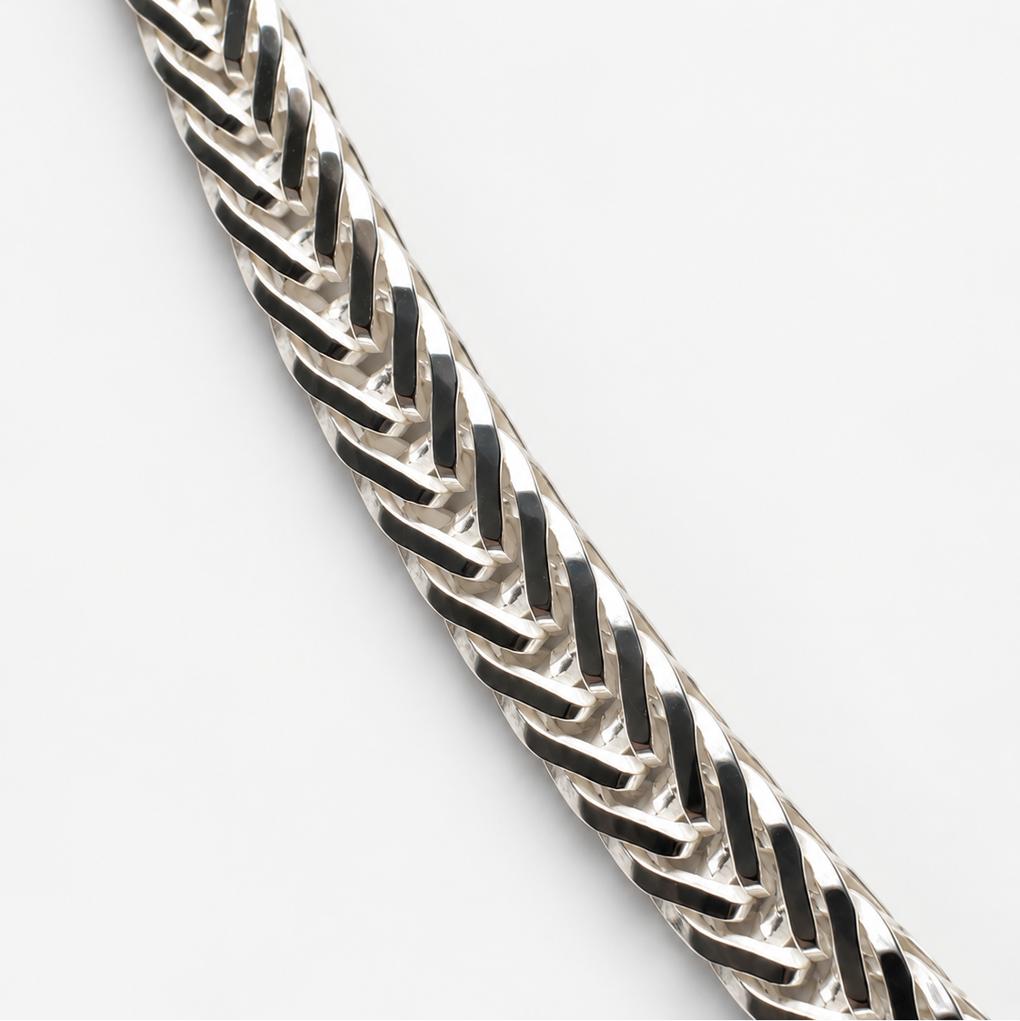 Close-up detail of the Square Foxtail Necklace