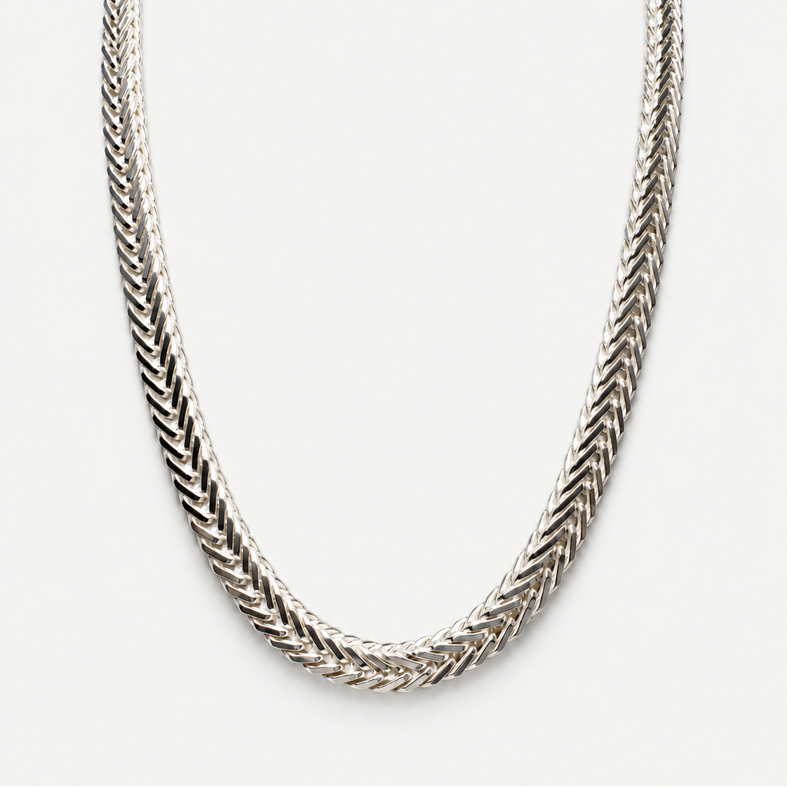 Square Foxtail Necklace in Sterling Silver .925