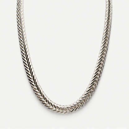 Square Foxtail Necklace in Sterling Silver .925