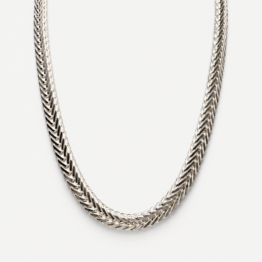 Square Foxtail Necklace in Sterling Silver .925