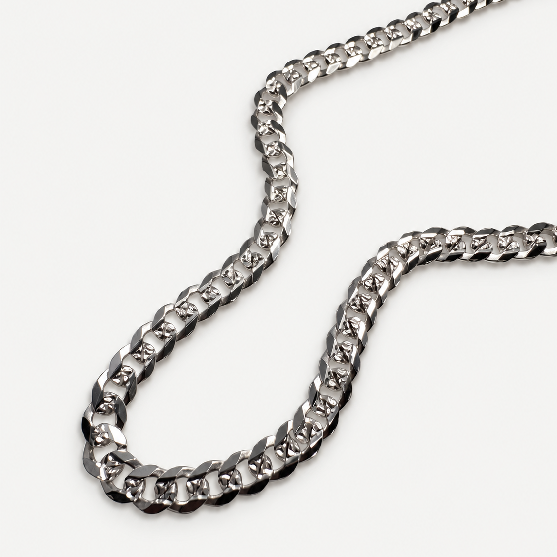 Textured Cuban Necklace in Sterling Silver .925