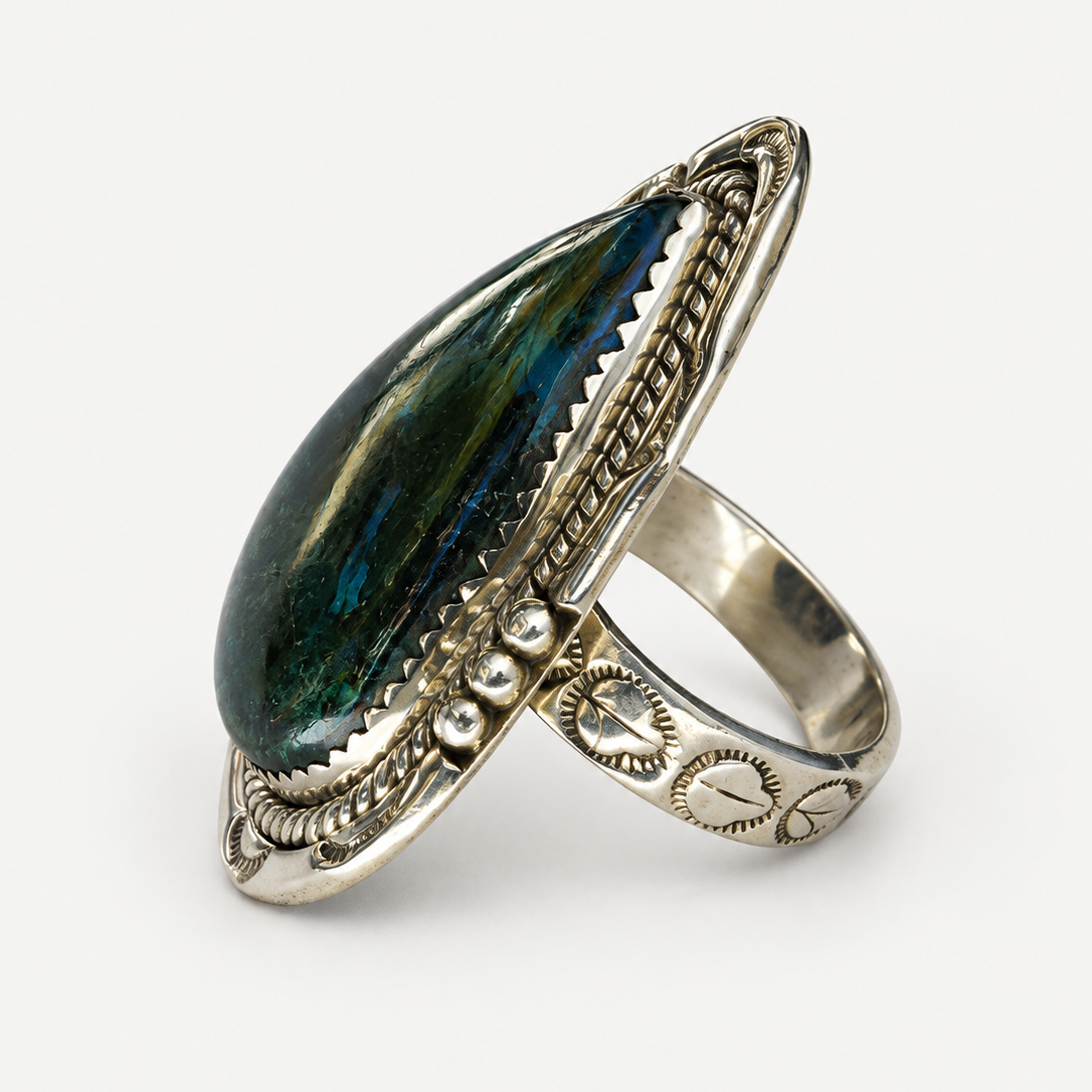 Azurite Western Ring angled side view