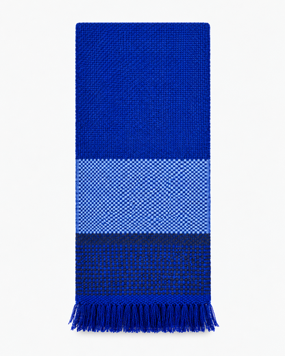 Cobalt blue colorblock scarf folded view