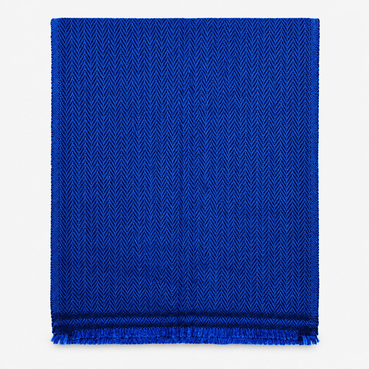 Cobalt herringbone scarf folded product view