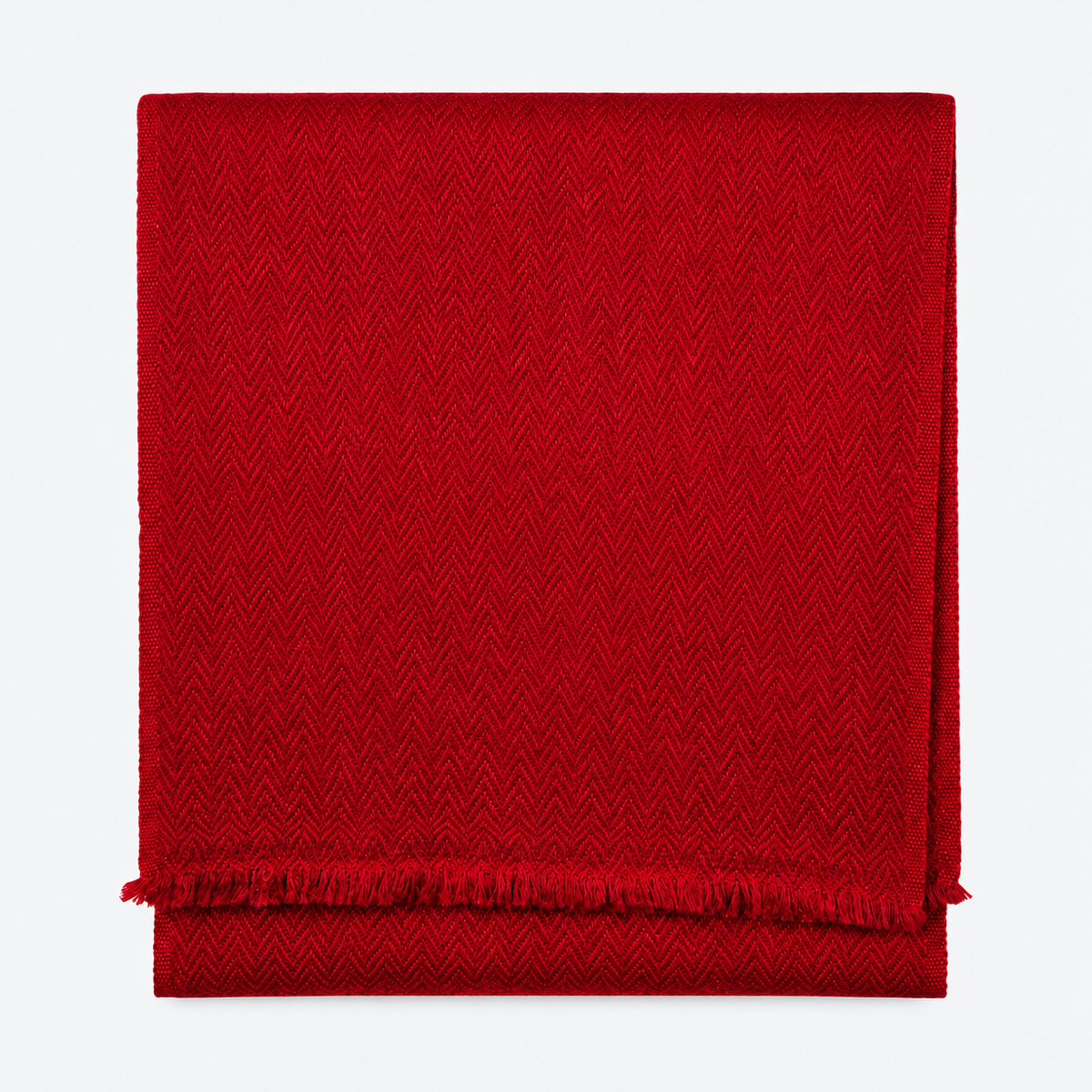 Crimson herringbone scarf folded product view