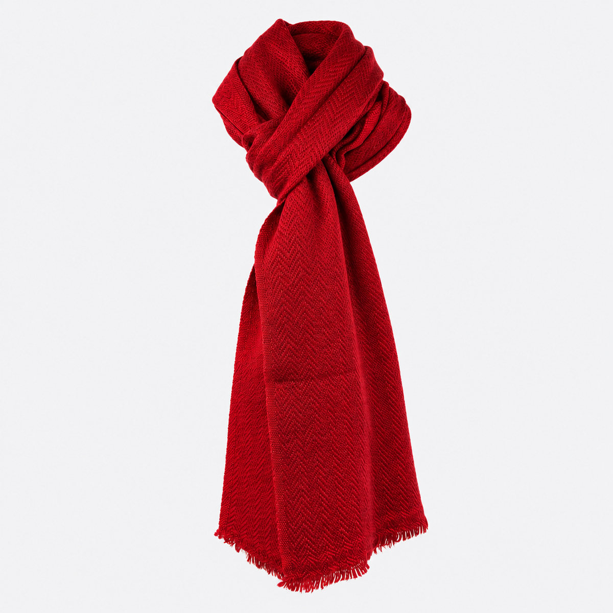 Crimson scarf tied in knot product image