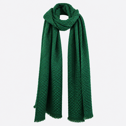 Emerald textured scarf full-length view