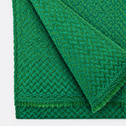 Emerald scarf detailed woven texture