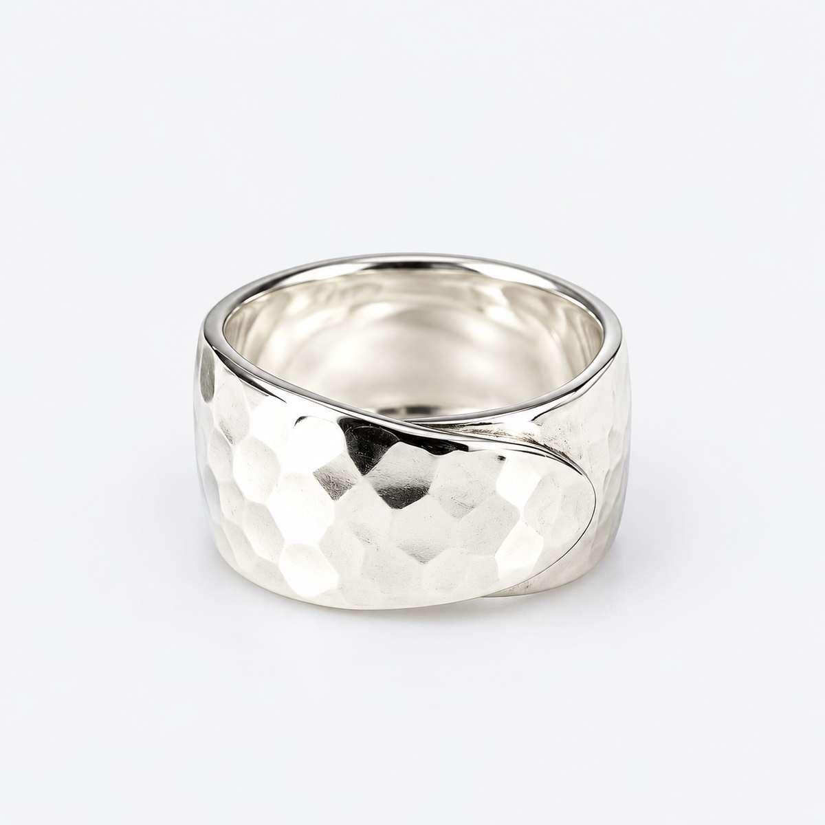 Hammered Sculptural Ring angled view