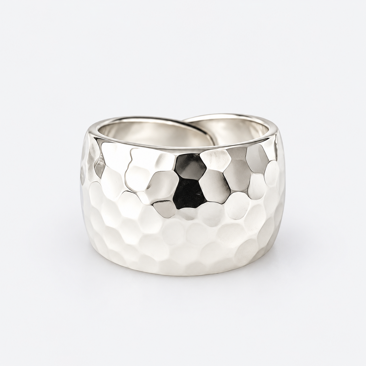 Hammered Sculptural Ring frontal view