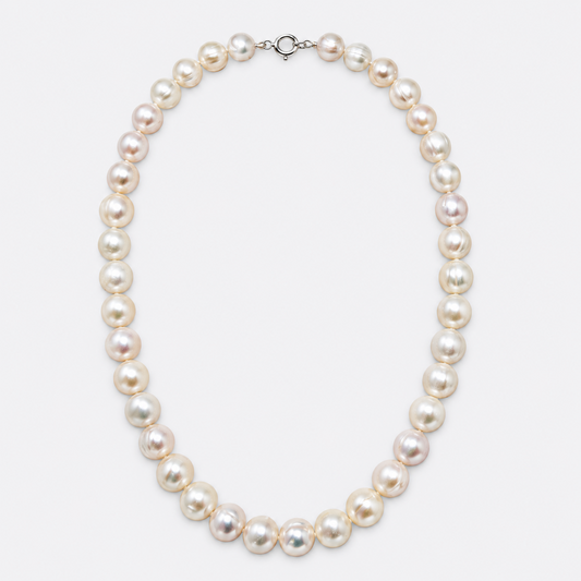 Multicolor pearl strand necklace full view