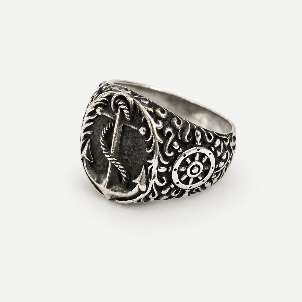 Nautical Anchor Ring angled view