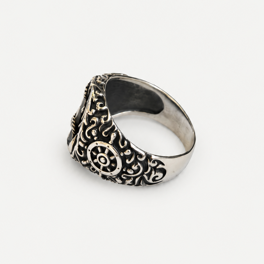 Nautical Anchor Ring side engraving