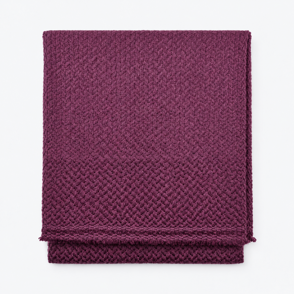 Folded plum textured cashmere scarf