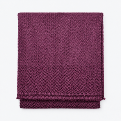 Folded plum textured cashmere scarf