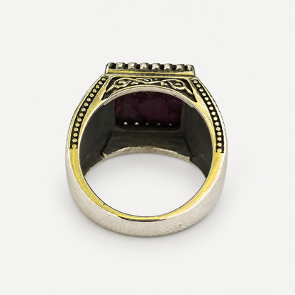 Purple Mojave Signet Ring underside and band