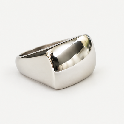 Sculpted Rectangle Signet Ring side profile