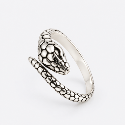 Sculpted Serpent Ring studio three-quarter view