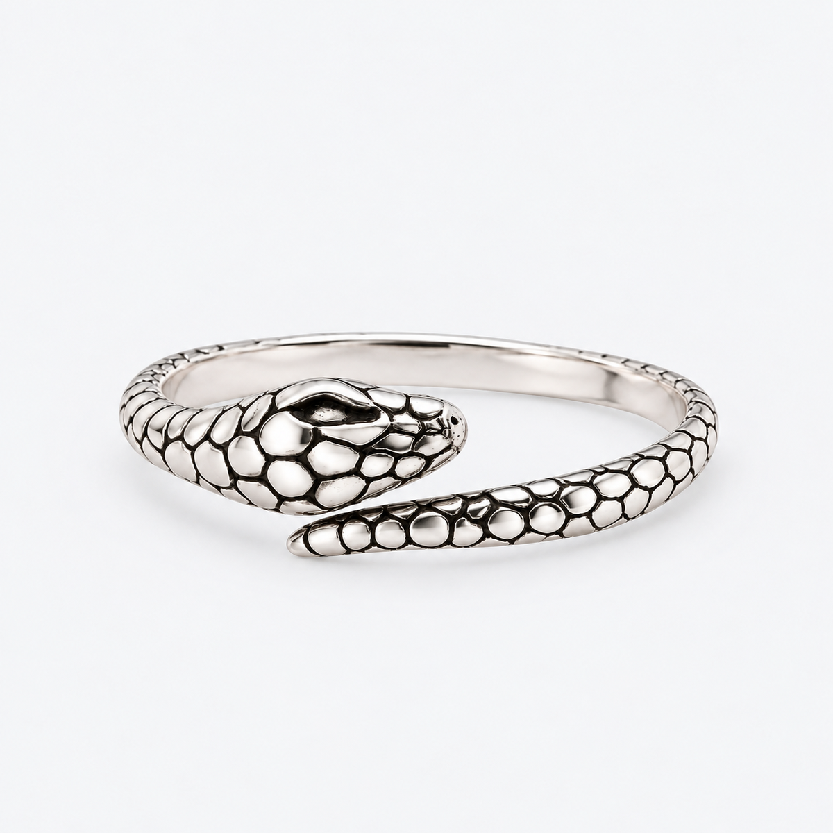 Sculpted Serpent Ring studio side profile