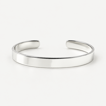 Signature Cuff Bracelet polished sterling silver front view