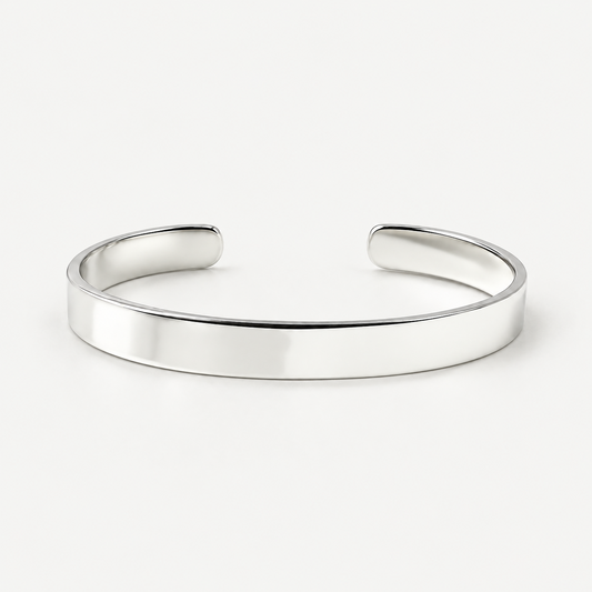 Signature Cuff Bracelet polished sterling silver front view
