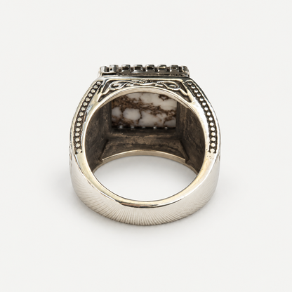 White Buffalo Signet Ring underside and band