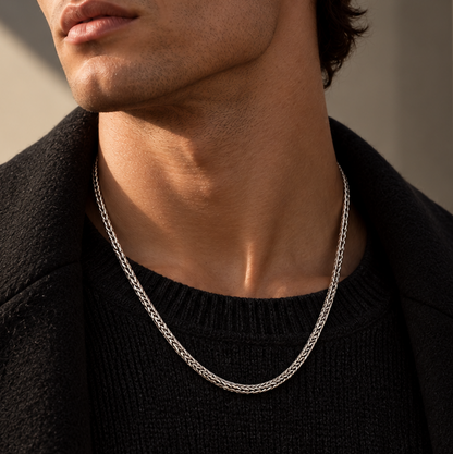Wheat Necklace in Sterling Silver .925, front view